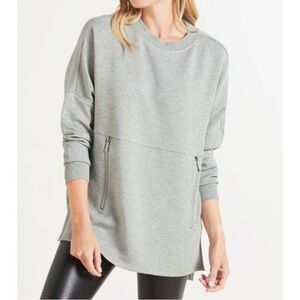 Varley Gray bay bliss Sweatshirt with Zipper Details medium